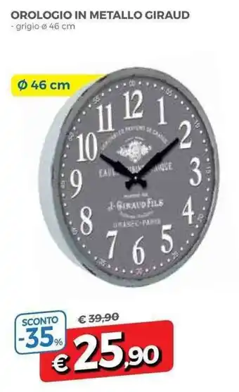 DPiù Orologio In Metallo Giraud offerta