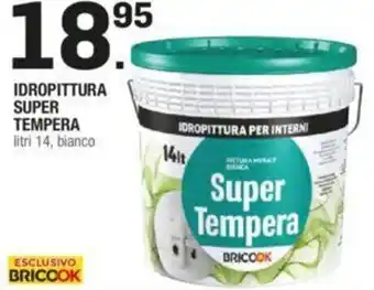 Brico OK Bricook Idropittura Super Tempera Litri 14 offerta