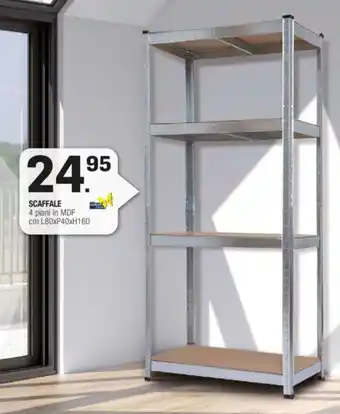 Scaffale 4 Piani in MDF cm L80xP40xH160