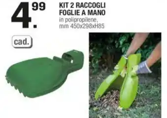 Brico OK Kit 2 Raccogli Foglie A Mano In Polipropilene, mm 450x298xH85 offerta