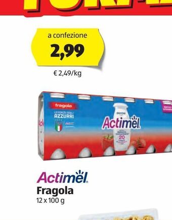 ALDI Actimel fragola 12 x 100 g offerta