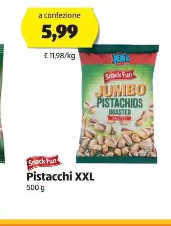ALDI Pistacchi xxl snack fun 500 g offerta