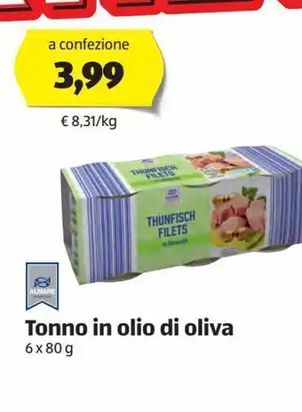 ALDI Tonno in olio d'oliva dal mare offerta