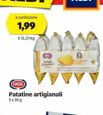 ALDI Pata patatine artigianali chips artigianali 5x30 g offerta