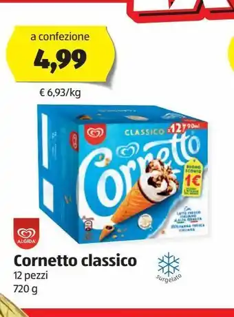 ALDI Cornetto classico algida 12 pezzi 720 g offerta