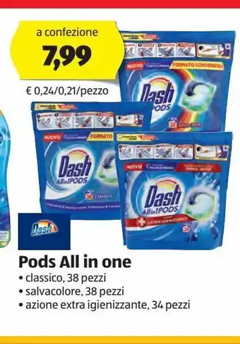 ALDI Dash pods all in one offerta