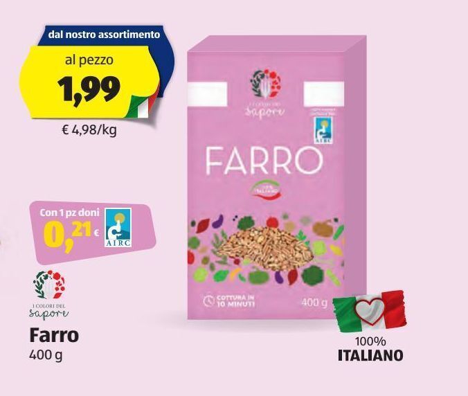 I colori del sapore farro 400 g offerta di ALDI