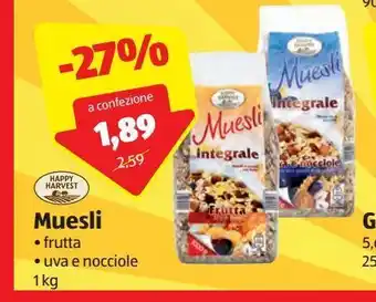 ALDI Muesli happy harvest offerta