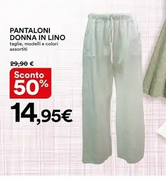 Coop Pantaloni Donna In Lino offerta