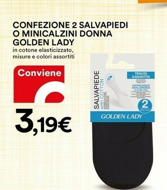 Coop Golden Lady Confezione 2 Salvapiedi O Minicalzini Donna offerta