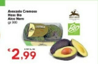 Despar Alce Nero Cremoso Avocado Hass Biologico 300 G(ml) offerta