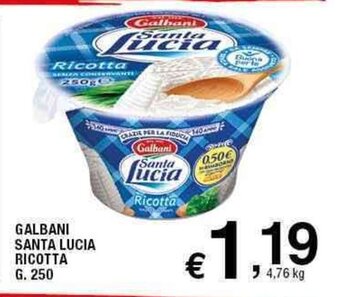 Sigma Galbani Santa Lucia Ricotta g. 250 offerta