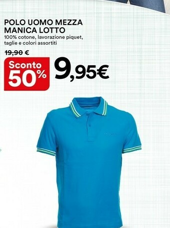 Ipercoop Lotto Polo Uomo Mezza Manica offerta