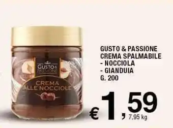 Sigma Gusto & Passione Crema Spalmabile Nocciola Gianduia G. 200 offerta