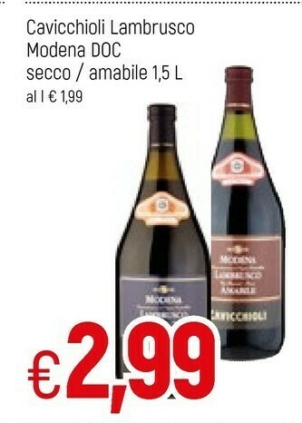 Famila Cavicchioli Lambrusco offerta