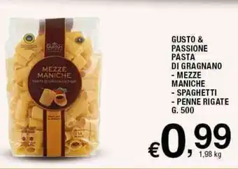 Sigma Gusto & Passione Pasta Di Gragnano Mezze Maniche Spaghetti Penne Rigate G. 500 offerta