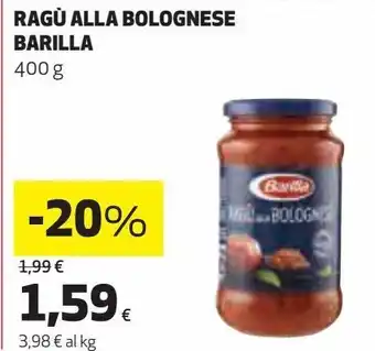 Ipercoop Ragú alla bolognese barilla offerta