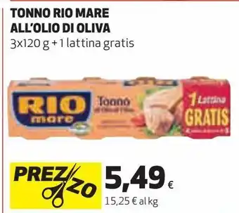 Ipercoop Tonno rio mare all'olio di oliva offerta