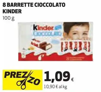 Ipercoop 8 barrette cioccolato kinder offerta