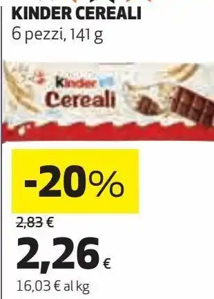 Ipercoop Kinder cereali offerta