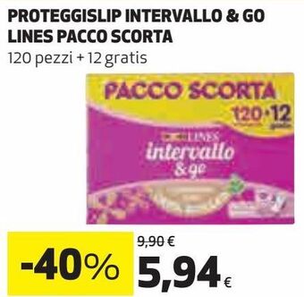 Ipercoop Proteggislip intervallo & go lines pacco scorta offerta