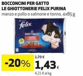 Ipercoop Bocconcini per gatto le ghiottonerie felix purina offerta