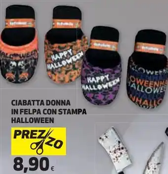 Ipercoop Ciabatta in felpa con stampa halloween offerta