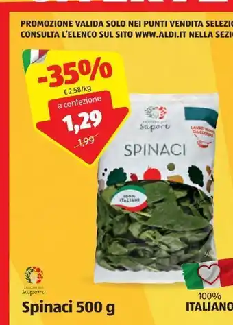 ALDI Spinaci i colori del sapore offerta