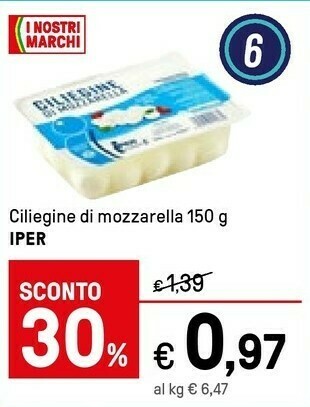 Iper La Grande Mozzarella offerta
