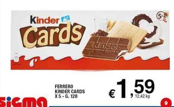 Sigma Ferrero Kinder Cards X 5 - G. 128 offerta