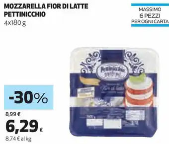 Ipercoop Mozzarella fior di latte pettinicchio offerta