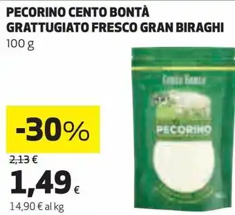 Coop Pecorino centro bonta grattugiato fresco gran biraghi offerta