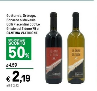 Iper La Grande Cantina valtidone Vino bianco offerta