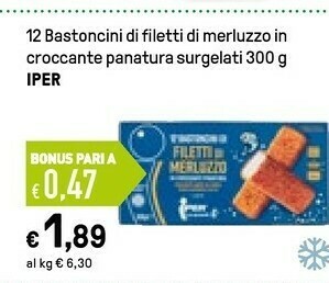Iper La Grande Findus Bastoncini offerta