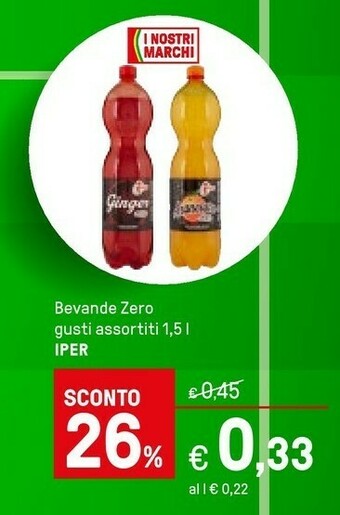 Iper La Grande Bevande analcoliche offerta