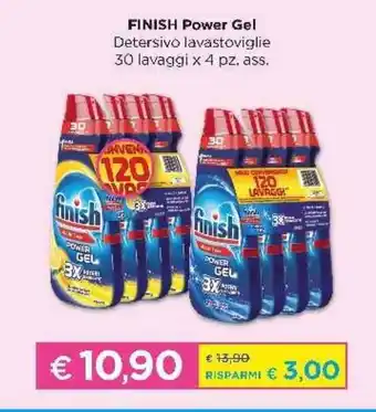 Finish Power Gel Detersivo lavastoviglie 30 lavaggi x 4 pz. ass.