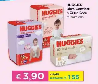 Acqua & Sapone Huggies Ultra Comfort o Extra Care misure ass. offerta