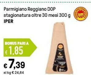Iper La Grande Parmigiano reggiano Parmigiano offerta