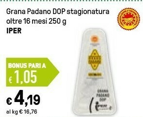 Iper La Grande Grana Padano Formaggio offerta