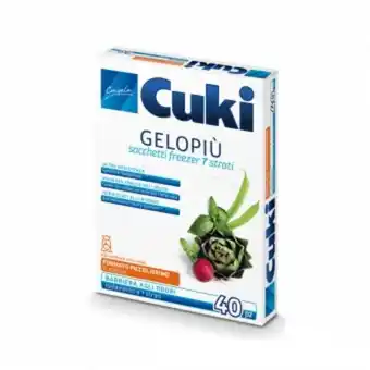PiùMe Cuki gelopiù sacchetti freezer - formato piccolissimo - 40 sacchetti - lt 0.7 - cm 17x22 offerta
