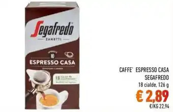 Conad Segafredo Caffè Espresso Casa 18 cialde 126 g offerta