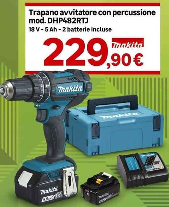Makita Trapano avvitatore con percussione mod. DHP482RTJ