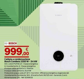 Leroy Merlin Bosch Caldaia a condensazione Condens 2200 W - 24 kW offerta