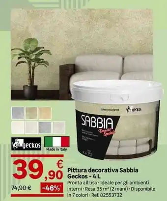 Geckos Pittura decorativa Sabbia 4 L
