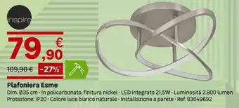 Leroy Merlin Plafoniera Esme offerta