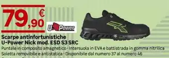 Leroy Merlin Scarpe antinfortunistiche U-Power Nick mod. ESD S3 SRC offerta