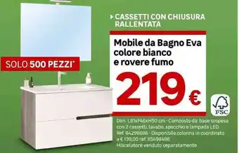 Leroy Merlin Mobile da Bagno Eva colore bianco e rovere fumo offerta