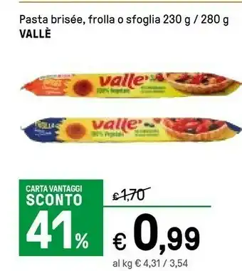 Iper La Grande Vallè Pasta sfoglia offerta