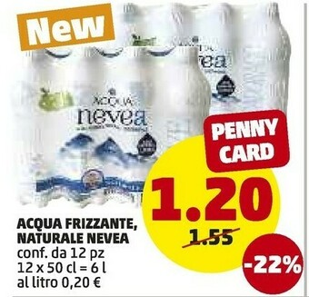 PENNY Nevea Acqua Frizzante Naturale offerta