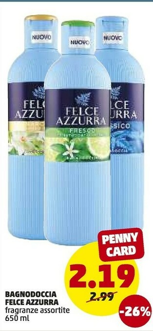 PENNY Felce Azzurra 8001280068003 Donne Corpo 650ml Doccia Gel offerta
